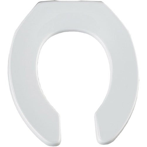 Bemis Commercial Plastic Toilet Seat with STA-TITE Commercial Fastening System, Round, White, 7B955CT 000