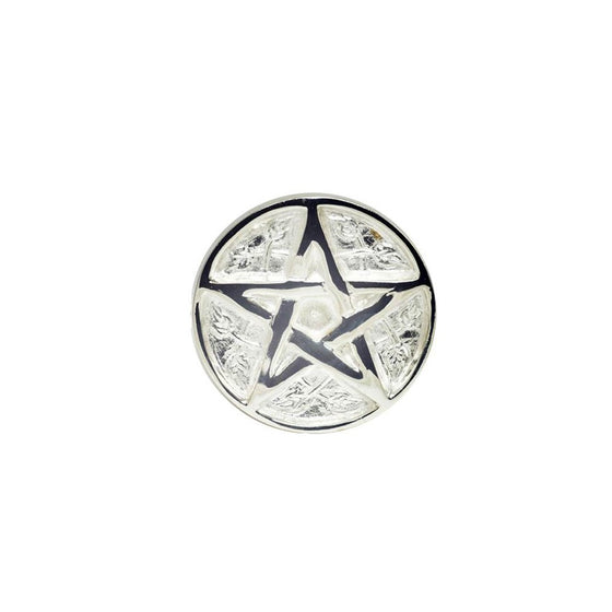 New Age Pentagram Altar Brass with Silver Plating Tile,3-Inches