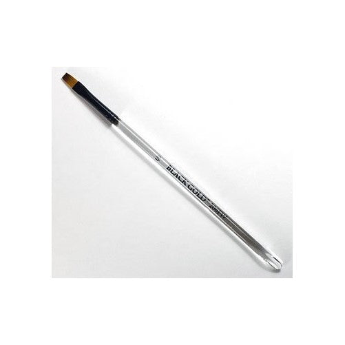 Dynasty Black Gold Series Synthetic Brushes Flat Wash Clear Acrylic Handle 1/4 in.