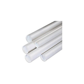 2" x 12" White Mailing Tubes with Caps (50/Case)