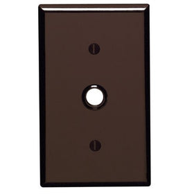 Leviton 85018 1-Gang .406 Inch Hole Device Telephone/Cable Wallplate, Standard Size, Thermoset, Strap Mount, Brown