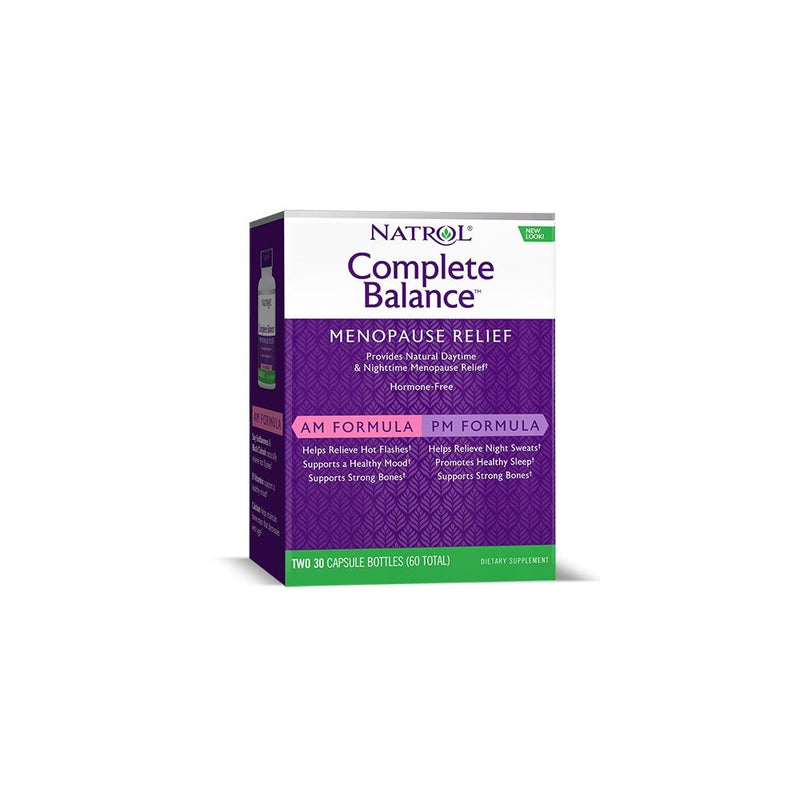 Natrol Complete Balance A.M./P.M. Formula for Menopause, Two, 30 Capsule Bottles