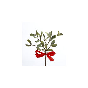 Kurt Adler Artificial Mistletoe Pick with Red Bow