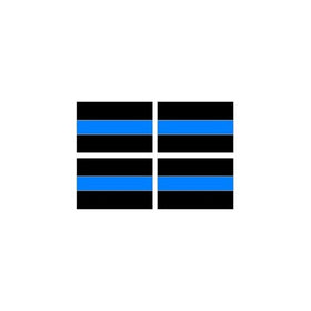 Thin Blue Line Decal - Sheet of 4 - Police - Window Bumper Laptop Stickers
