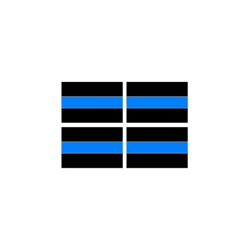 Thin Blue Line Decal - Sheet of 4 - Police - Window Bumper Laptop Stickers