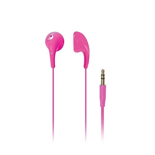 iLuv iEP205PNK Bubble Gum 2 Flexible, Jelly-Type Stereo Earphones - Pink