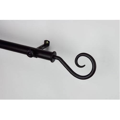 Modern Curl Curtain Rod Size: 66" - 120", Color: Black