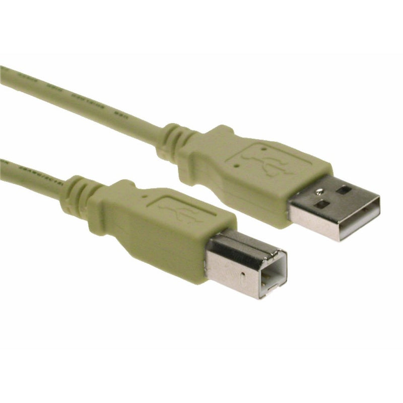 Shaxon USB2ABMM06-B, USB 2.0 Cable, A Male to B Male, Over Molded hoods, 6 Feet - Beige