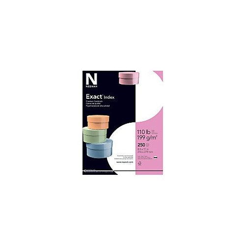 Wausau 40508 Neenah Exact Index, 110 lb, 8.5 x 11 Inches, 250 Sheets, White, 94 Bright