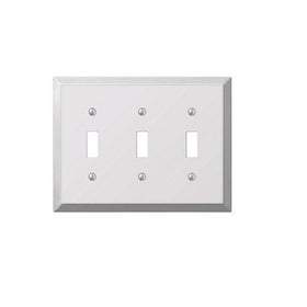 AmerTac 161TTT 3 Toggle Polished Chrome Steel Century Wallplate