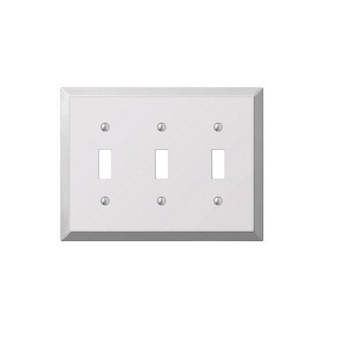 AmerTac 161TTT 3 Toggle Polished Chrome Steel Century Wallplate