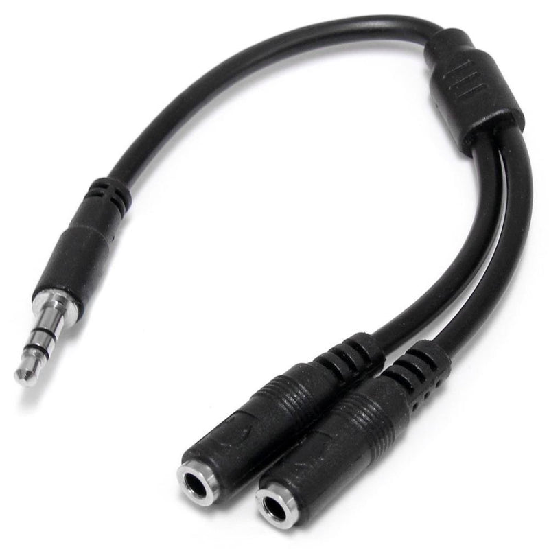 StarTech.com MUY1MFFS 3.5mm Male to 2 x 3.5mm Female Slim Stereo Splitter Cable