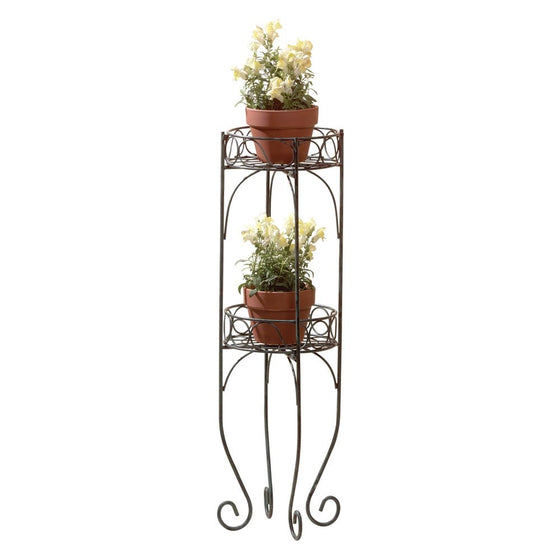 Gifts & Decor Scrolled Metal 2-TierPlant Stand Shelf Unit