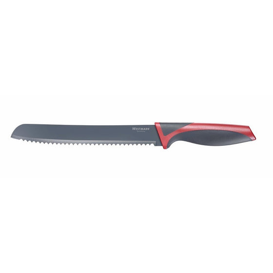 Westmark Non-Stick Bread Knife with Cover, 7.8-inch (Red/Black)