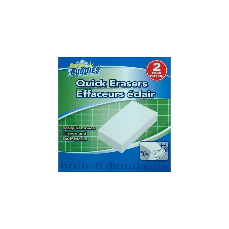 Quick Erasers - Easily Removes Crayon and Scuff Marks - 2 Pack