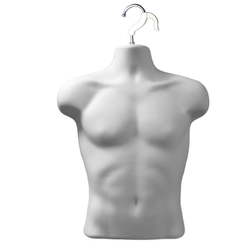 Male Torso Form, White