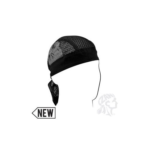 ZANheadgear ZVS001 Vented Sport Flydanna Bandanna, 100% Polyester Mesh, Reflective Skull
