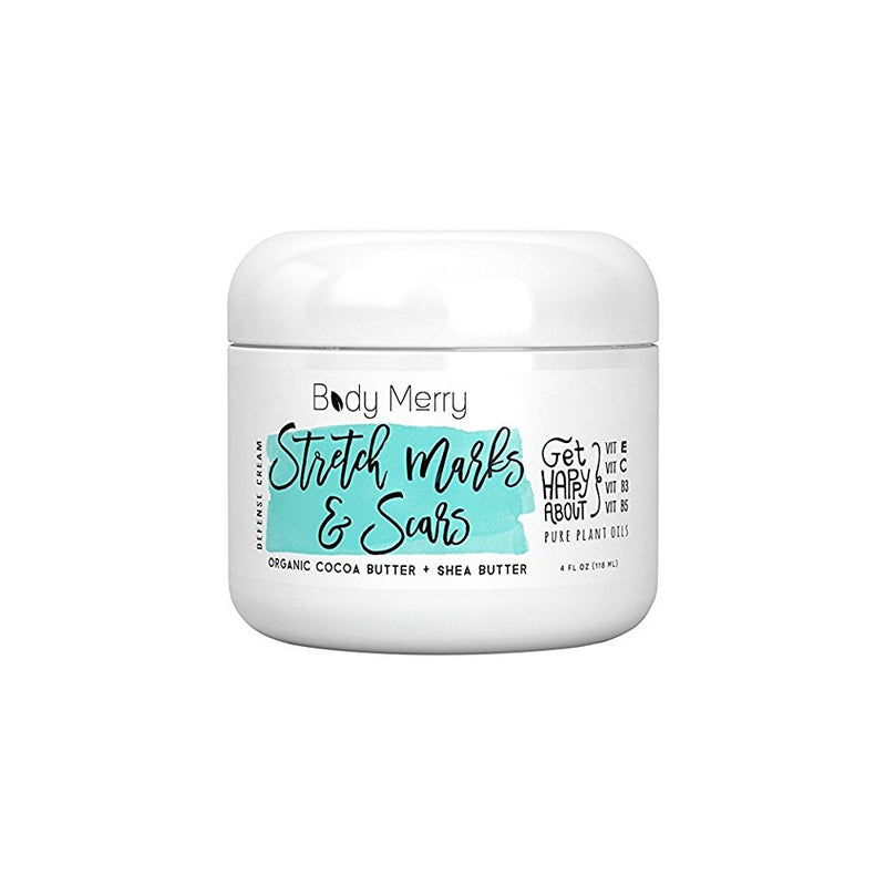 Stretch Marks & Scars Defense Cream- Daily Moisturizer w Organic Cocoa Butter Shea Plant Oils Vitamins to Prevent, Reduce and Fade Away Old or New Scars Best for Pregnancy, Men/Bodybuilders