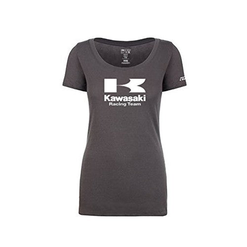 Factory Effex 18-87150 Women's Kawasaki Racing T-Shirt (Charcoal, Small)