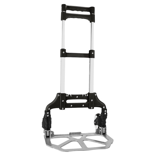 Heavy Duty Hand Truck & Dolly - 150 lb. Capacity Aluminum Utility Cart with Adjustable Shaft, Folds Down to Just 2" by Knack – Moving Equipment, Great for Lifting Boxes & Luggage (Black)