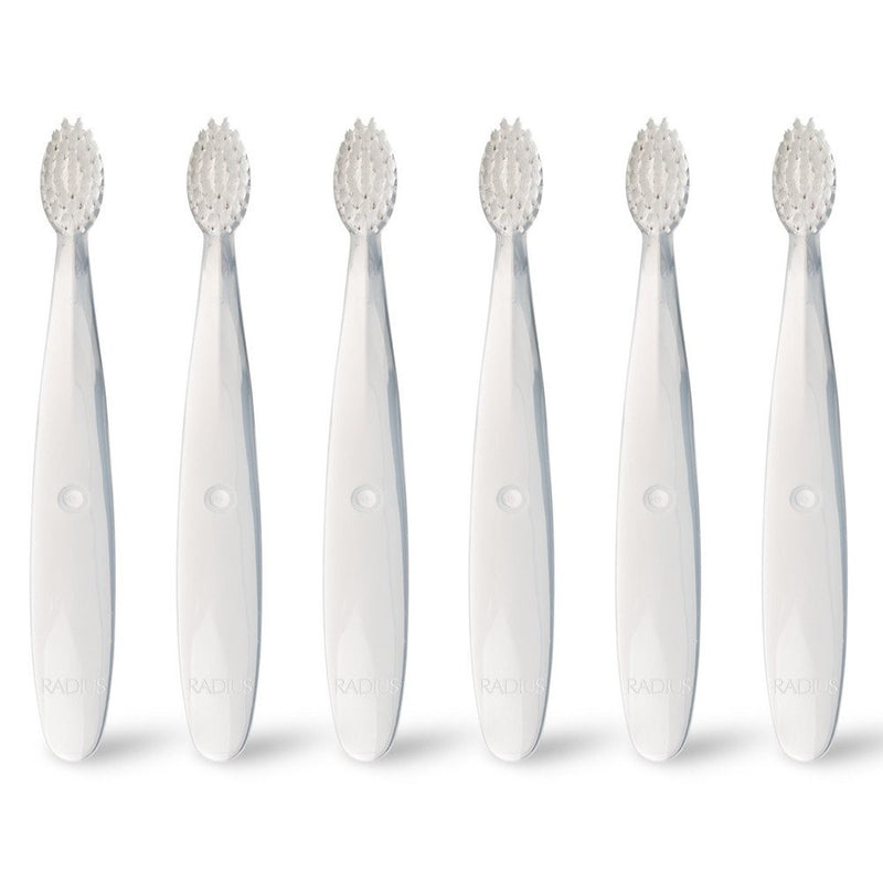 RADIUS - Pure Baby Toothbrush, Designed for Delicate Teeth and Gums, For Children 6 to 18 Months Old (Pack of 6)