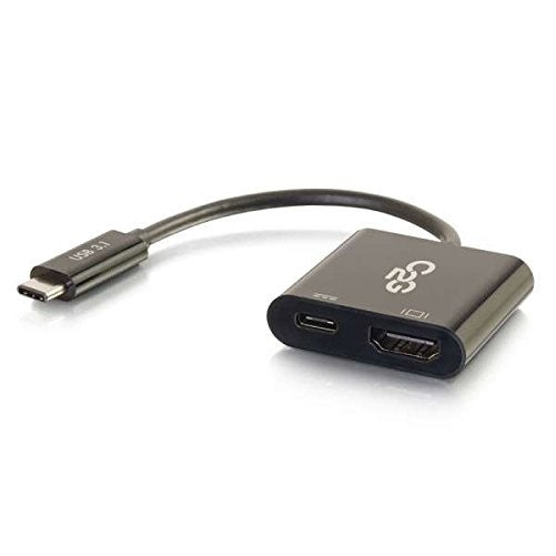 C2G/Cables to Go 29531 USB-C to HDMI Audio/Video Adapter Converter with Power Delivery, Black