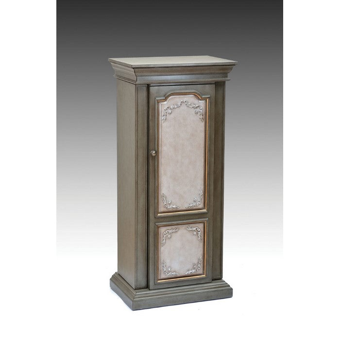 Wooden Jewelry Armoire, Antique Gray & Antique Beige