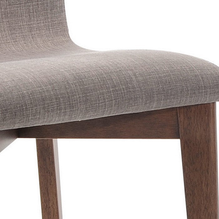 Wooden Armless Dining Side Chair, Gray & Walnut Brown, Set of 2