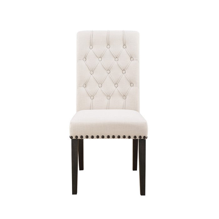 Chic Wooden Dining Side Chair, Beige, Set of 2