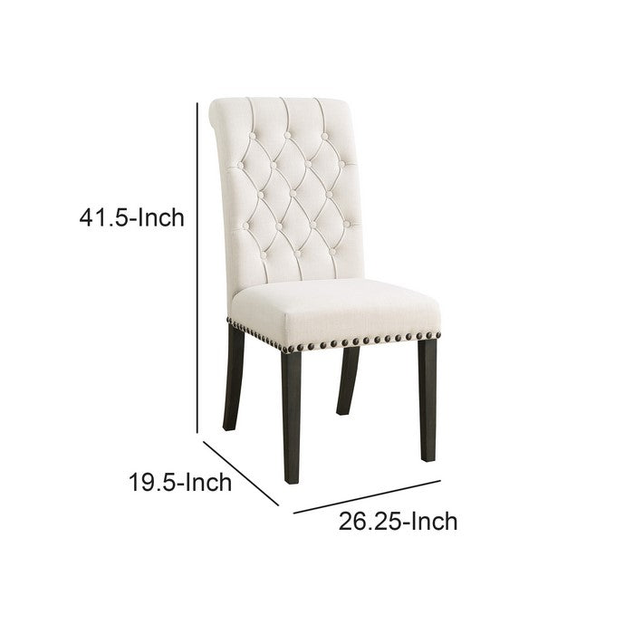 Chic Wooden Dining Side Chair, Beige, Set of 2