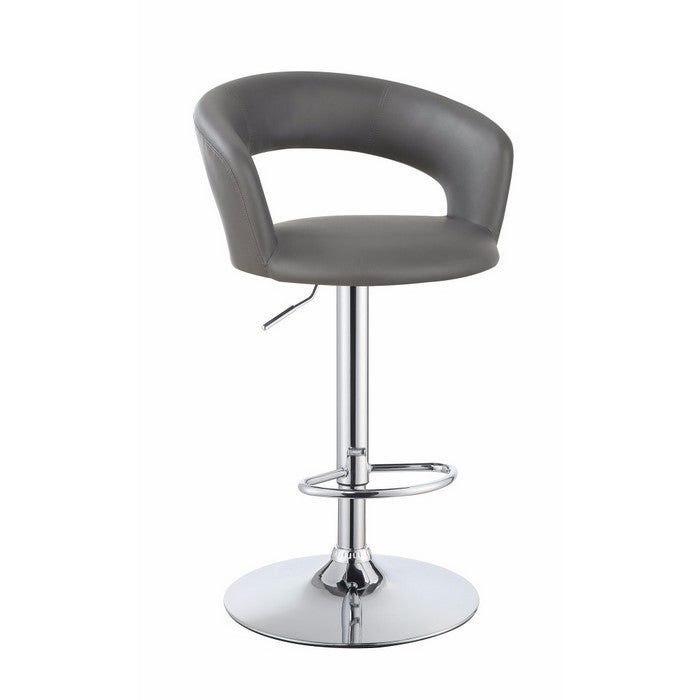 Contemporary One Piece Bar Stool, Gray