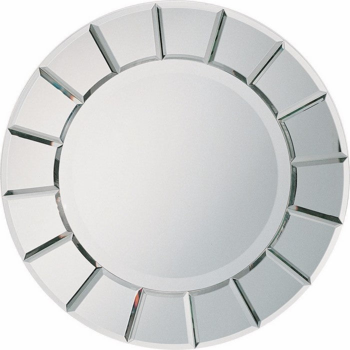 Round Sun-Shape Accent Mirror, Silver