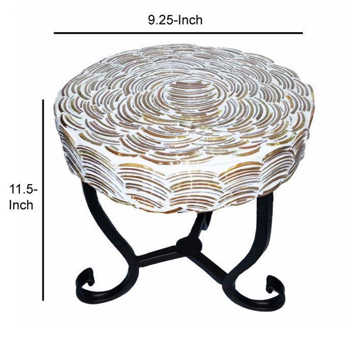 Mosaic/Metal Round Table, Multicolor