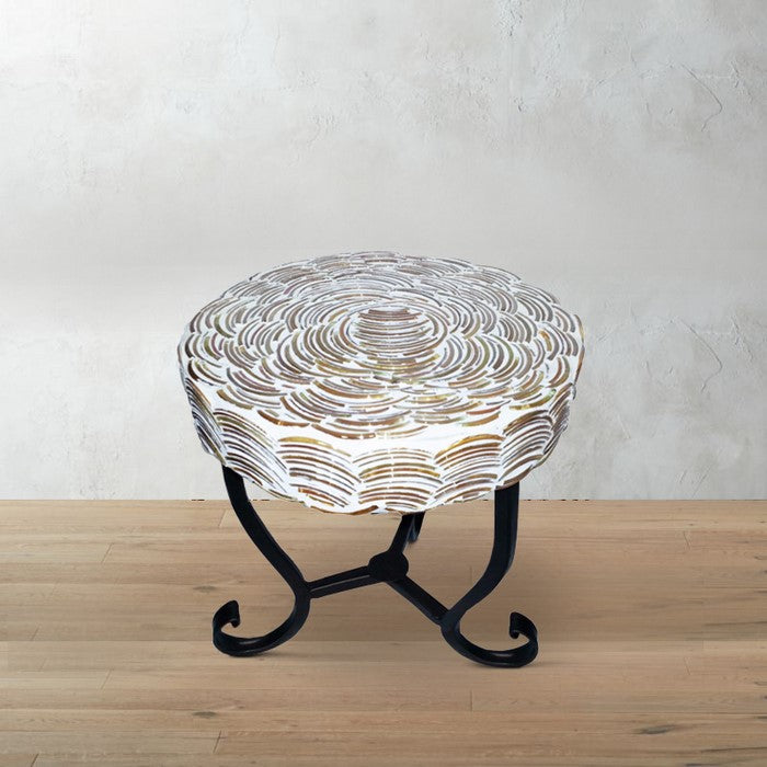 Mosaic/Metal Round Table, Multicolor