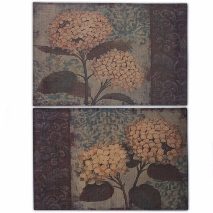 Burlap Flower WallDecor, Multicolor, Set Of 2