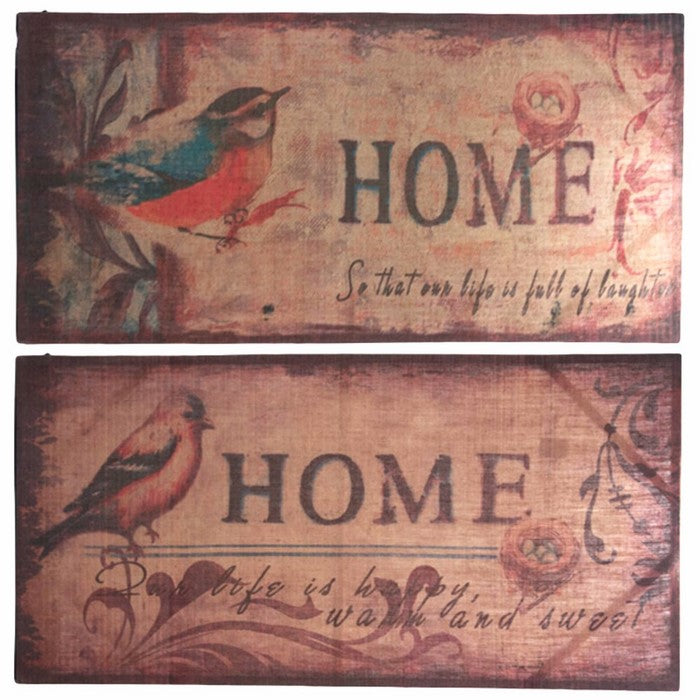 Burlap WallDecor-Bird, Multicolor, Set Of 2