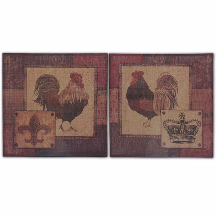 Rooster WallDecor, Multicolor, Set Of 2
