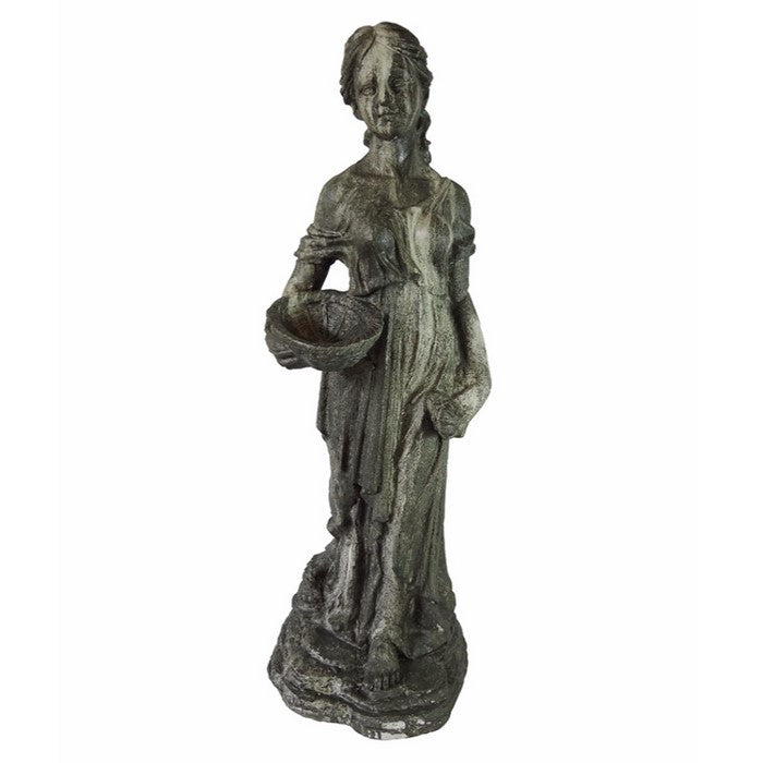 Resin Magnesium Oxide Girl GardenDecor, Gray