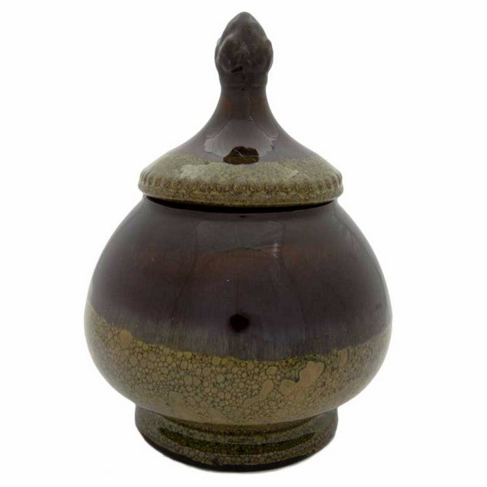 Ceramic Jar With Lid, Multicolor