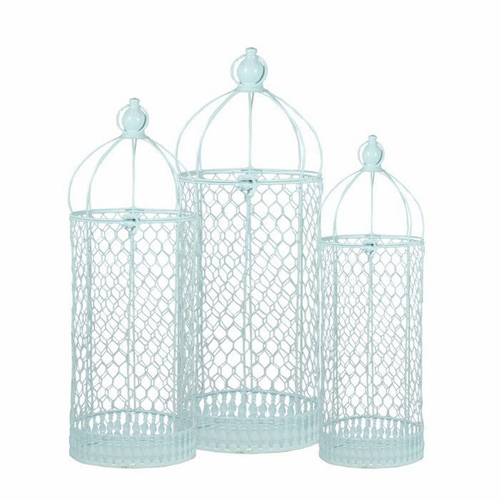 3 Piece Metal Planter, White