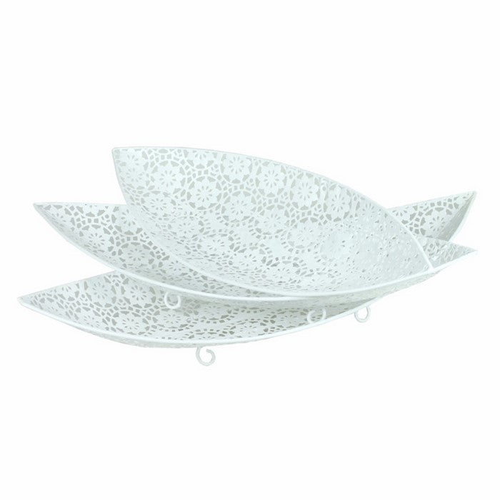 3 Piece Metal Tray, White