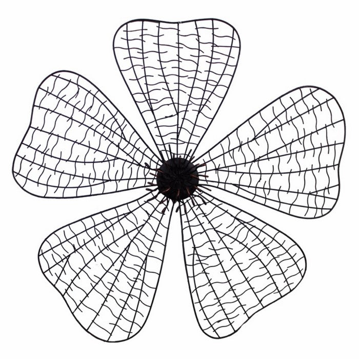 Five Petal Flower WallDecor,Black