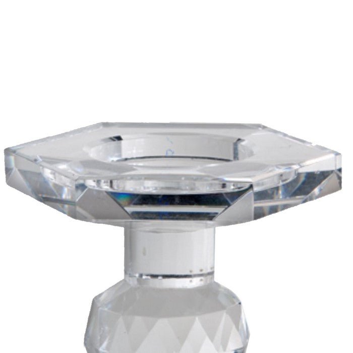 Crystal Pillar Candle Holder, Small, Transparent