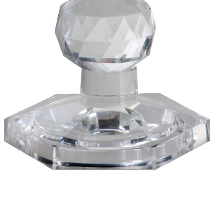 Crystal Pillar Candle Holder, Small, Transparent