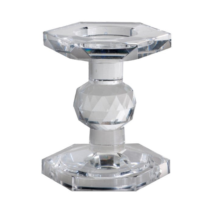 Crystal Pillar Candle Holder, Small, Transparent