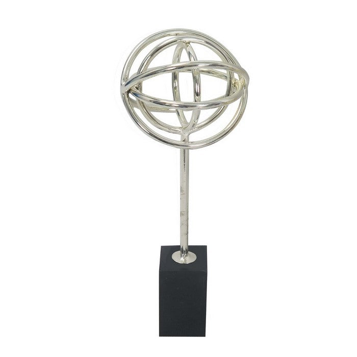 Iron And Marble Sphere, Silver