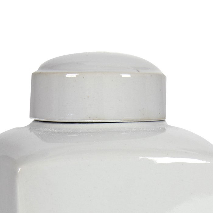 Ceramic Lidded Jar ,White