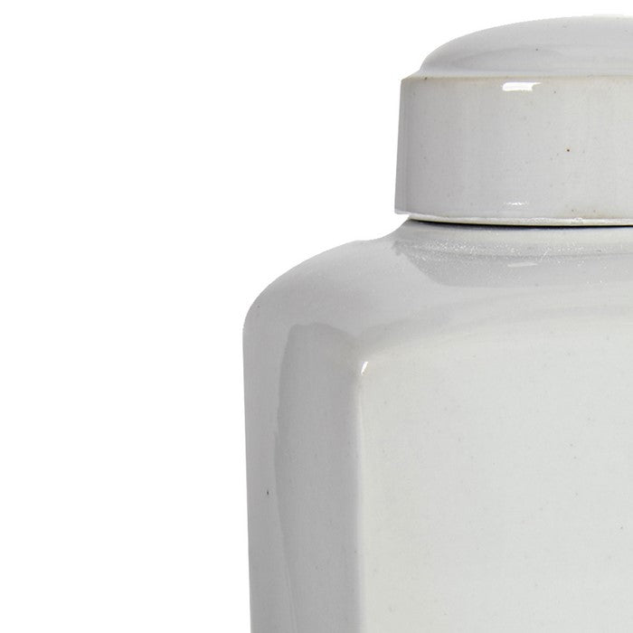 Ceramic Lidded Jar ,White