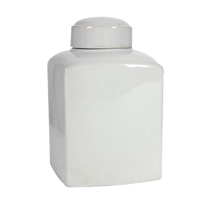 Ceramic Lidded Jar ,White