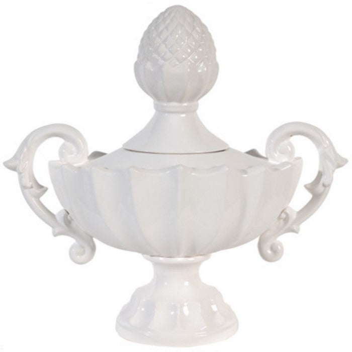 Medium Jar with Handle, White
